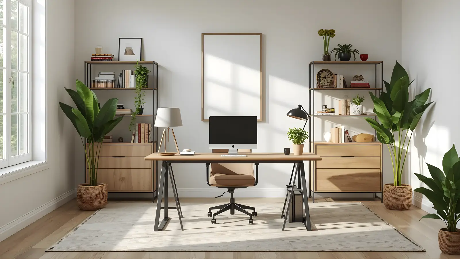 Aesthetic home office styles including boho, minimalist and farmhouse workspace ideas for women