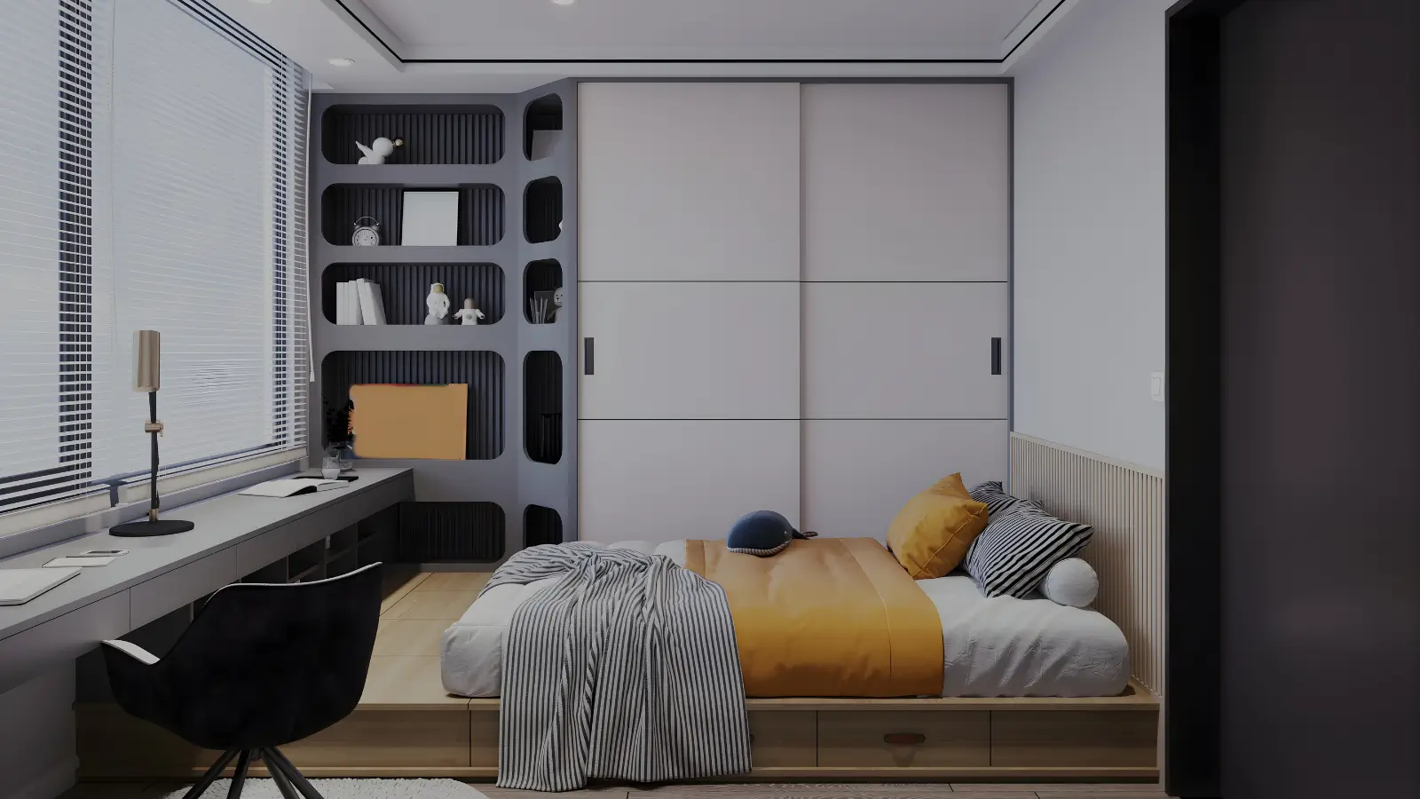 Space-saving furniture ideas for small homes and apartments including foldable desk and multifunctional sofa bed