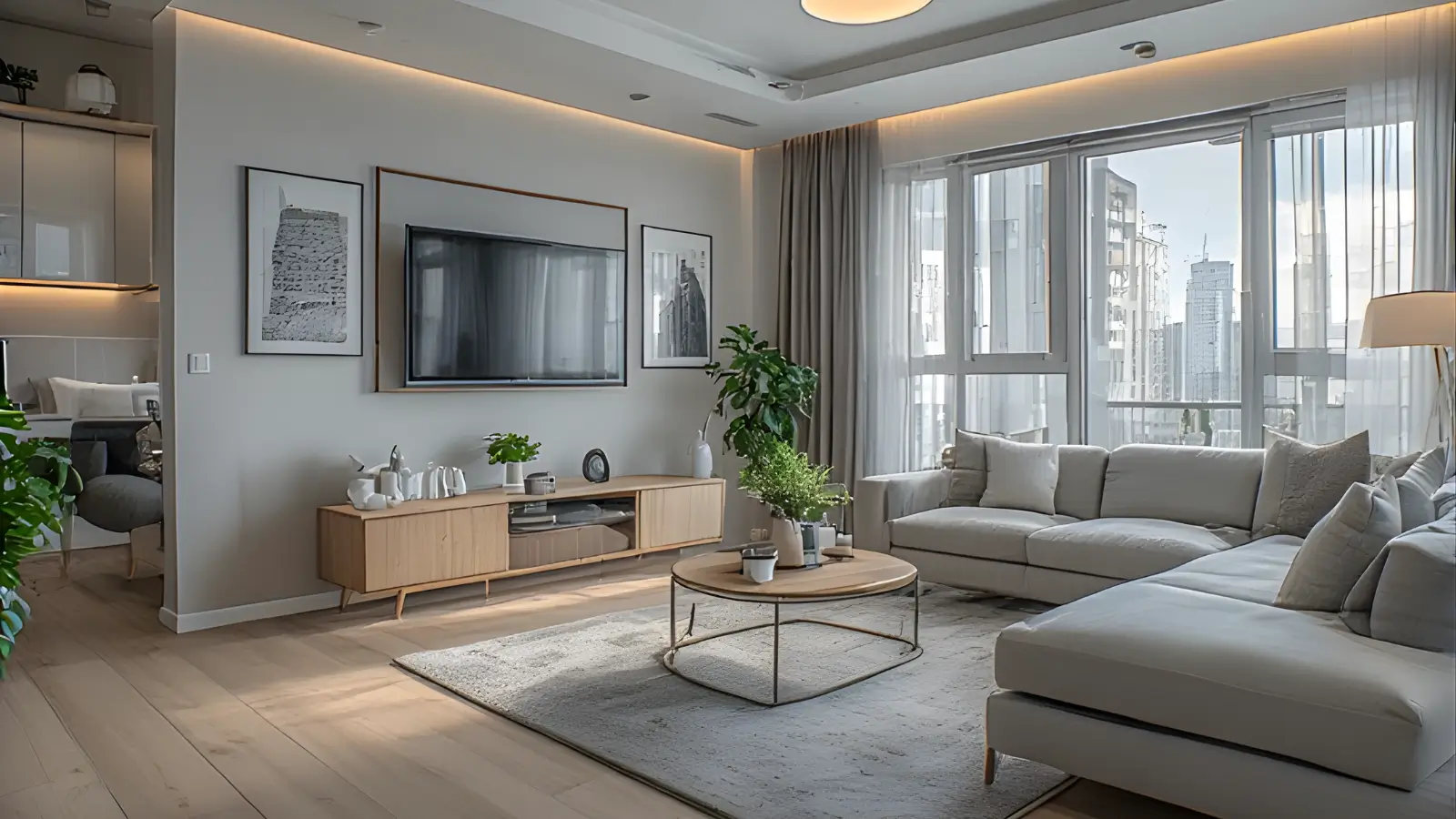 Studio apartment ideas with smart zone-defining layout, multifunctional furniture and stylish decor