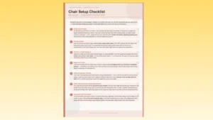Best Ergonomic Chairs Petite Women Guide (2026) | Top Picks for 5'4" and Under 9 Step-by-step visual checklist showing how to adjust an ergonomic office chair for a petite woman, including seat height, depth, lumbar support, and armrest positioning.